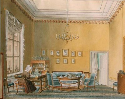 Interior de la casa de Boratynsky en Moscú, 1830s de Russian School